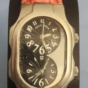 Philip Stein Teslar Signature Dual Face Watch Silver with Black dial